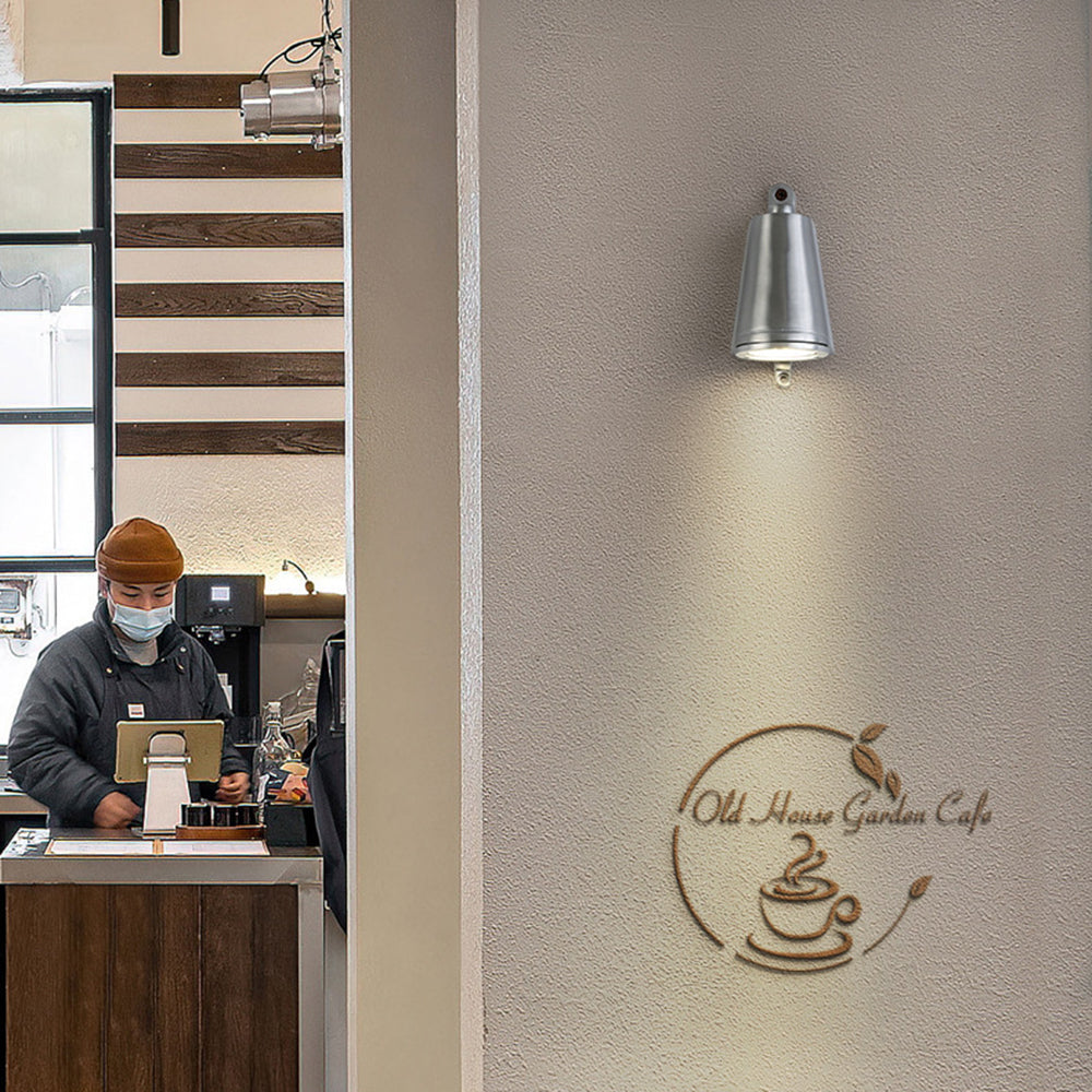 Industrial Wall Lamp with Bell-Shaped Metal Shade and Integrated LED