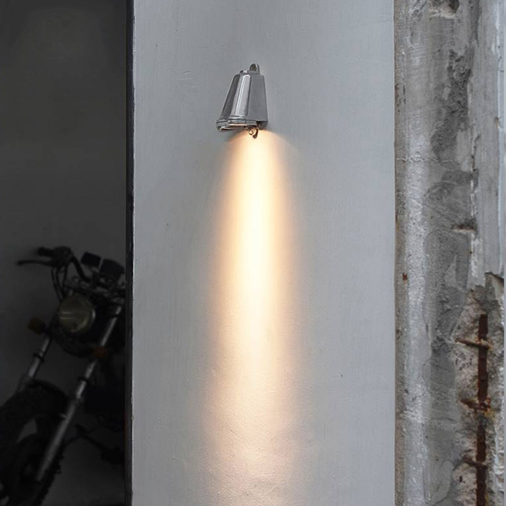 Industrial Wall Lamp with Bell-Shaped Metal Shade and Integrated LED