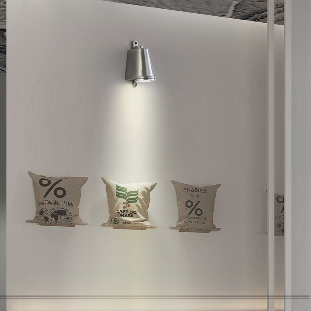 Industrial Wall Lamp with Bell-Shaped Metal Shade and Integrated LED