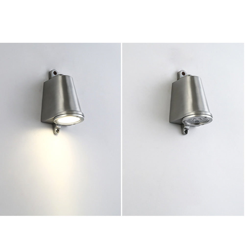 Industrial Wall Lamp with Bell-Shaped Metal Shade and Integrated LED