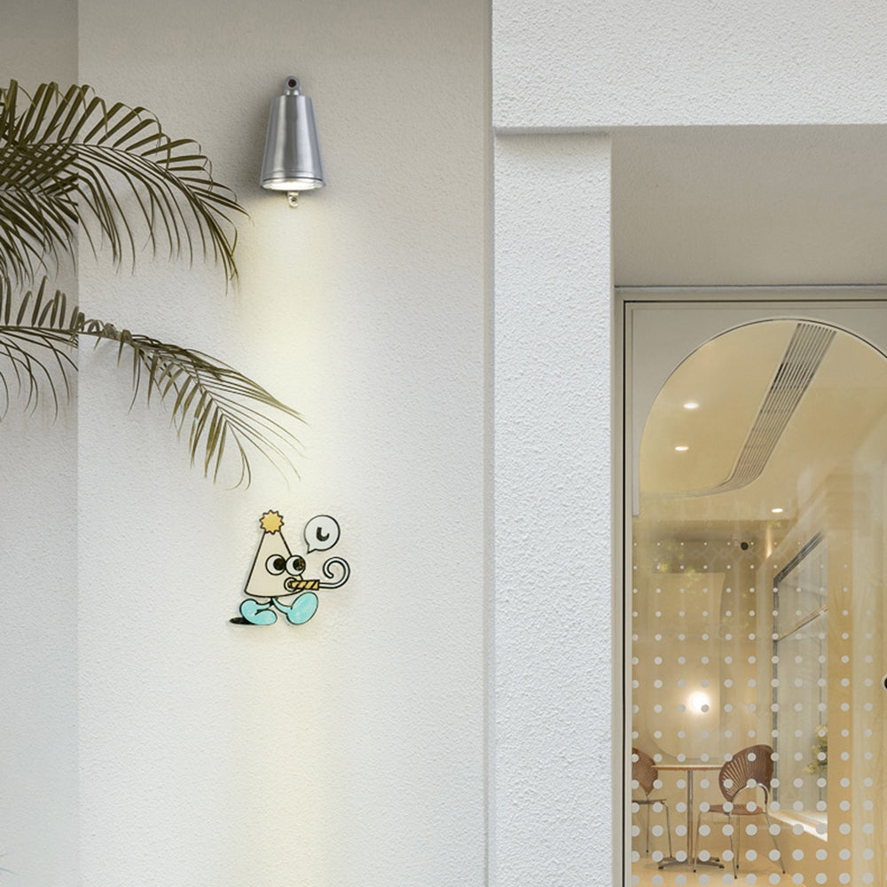 Industrial Wall Lamp with Bell-Shaped Metal Shade and Integrated LED