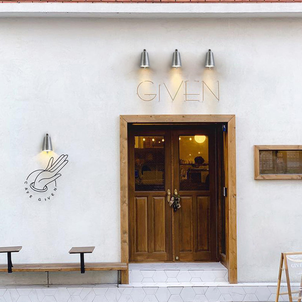 Industrial Wall Lamp with Bell-Shaped Metal Shade and Integrated LED