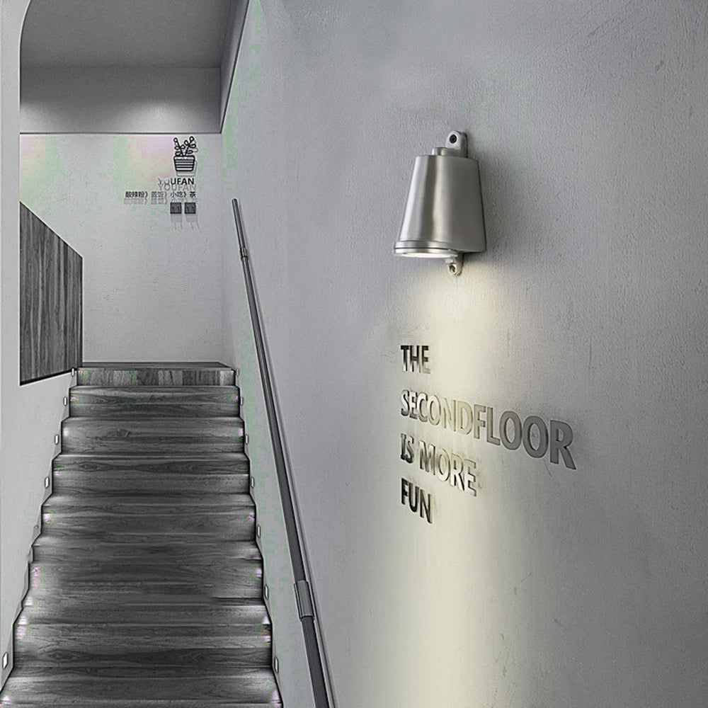 Industrial Wall Lamp with Bell-Shaped Metal Shade and Integrated LED