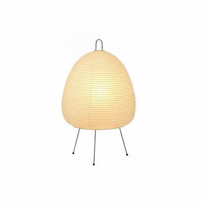Japanese Paper Lantern Table Lamp Minimalist with Rice Paper Shade and Tripod Stand