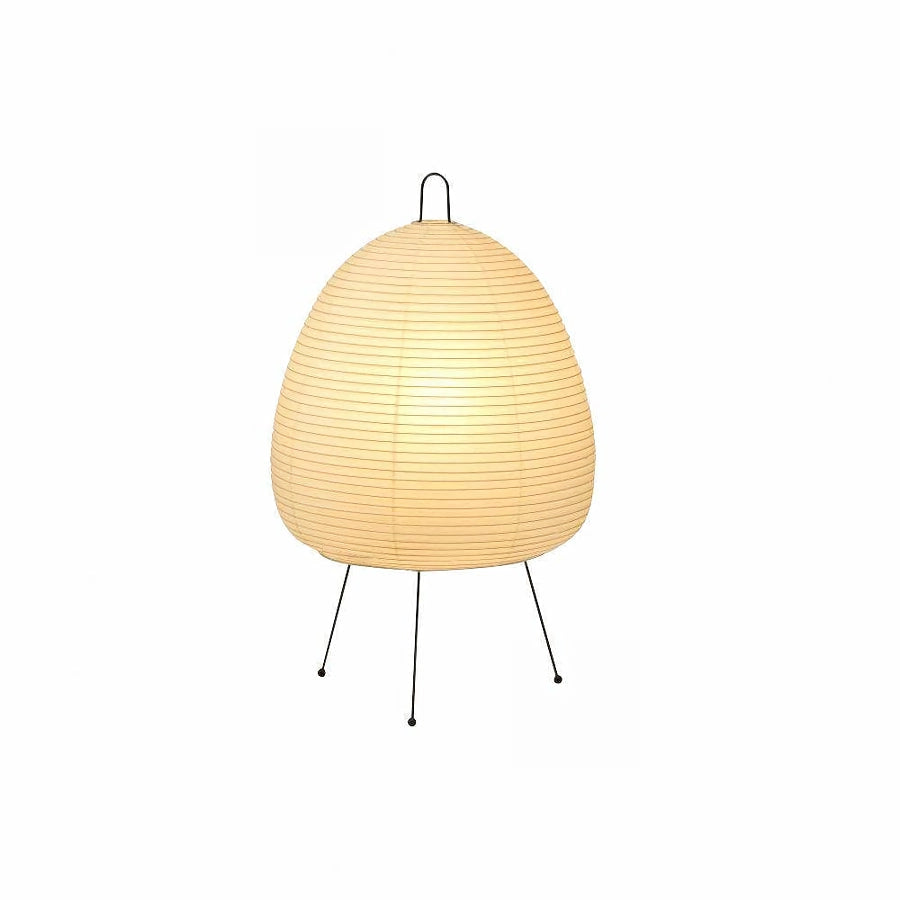Japanese Paper Lantern Table Lamp Minimalist with Rice Paper Shade and Tripod Stand