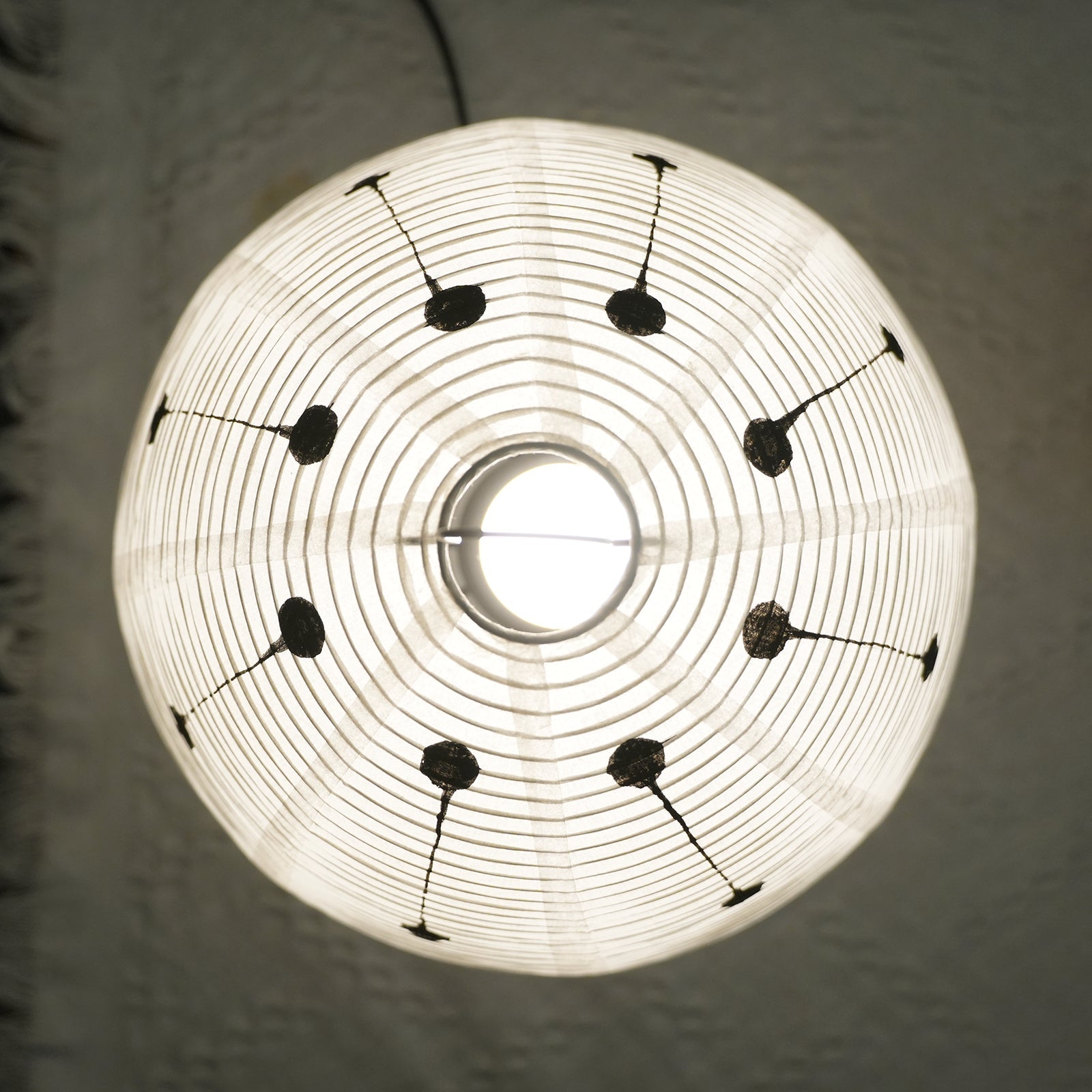 Japanese Paper Lantern Table Lamp Minimalist with Rice Paper Shade and Tripod Stand