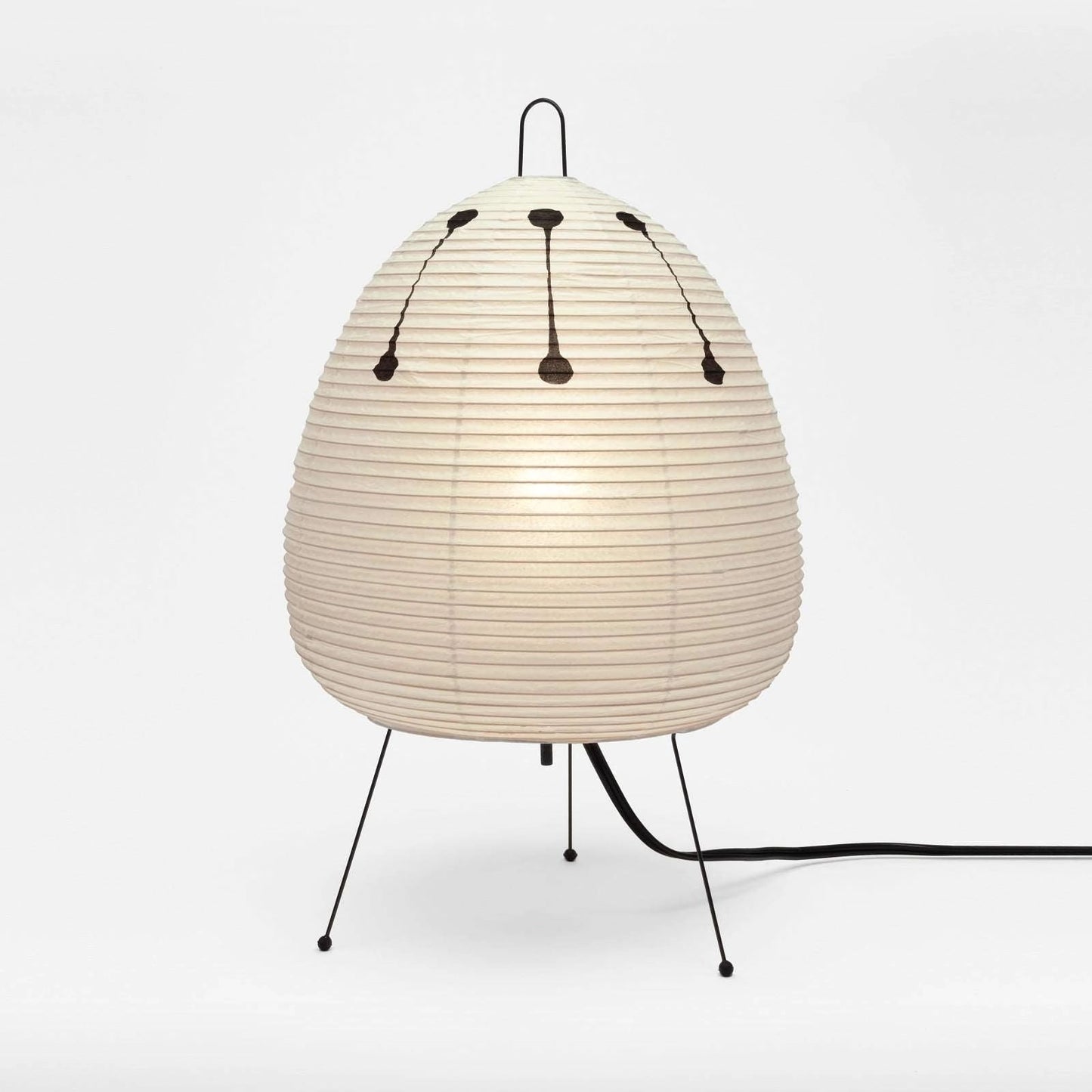 Japanese Paper Lantern Table Lamp Minimalist with Rice Paper Shade and Tripod Stand