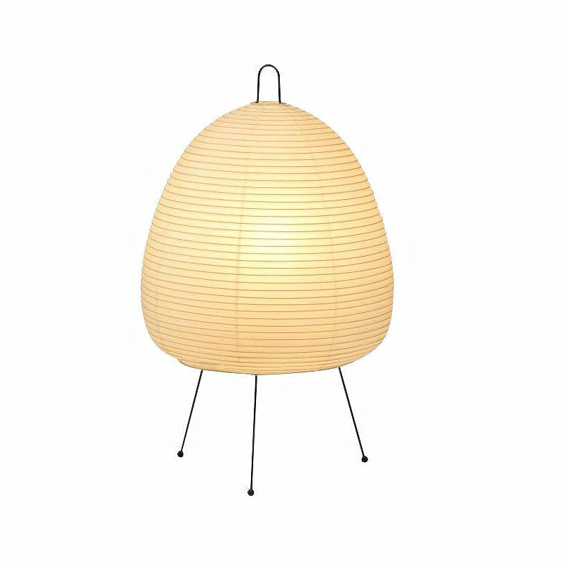 Japanese Paper Lantern Table Lamp Minimalist with Rice Paper Shade and Tripod Stand