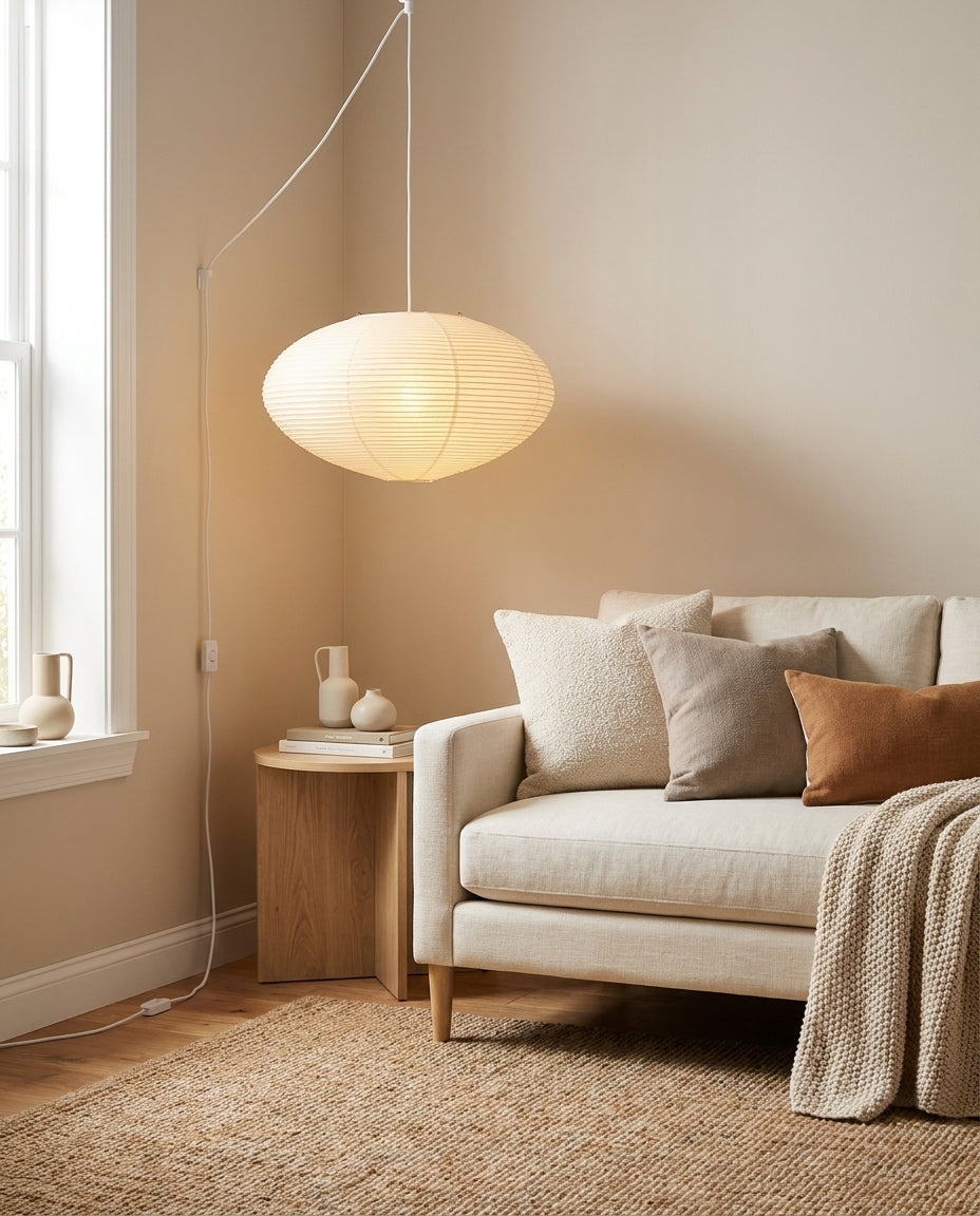 Japanese Washi Paper Lantern Swag Pendant Light