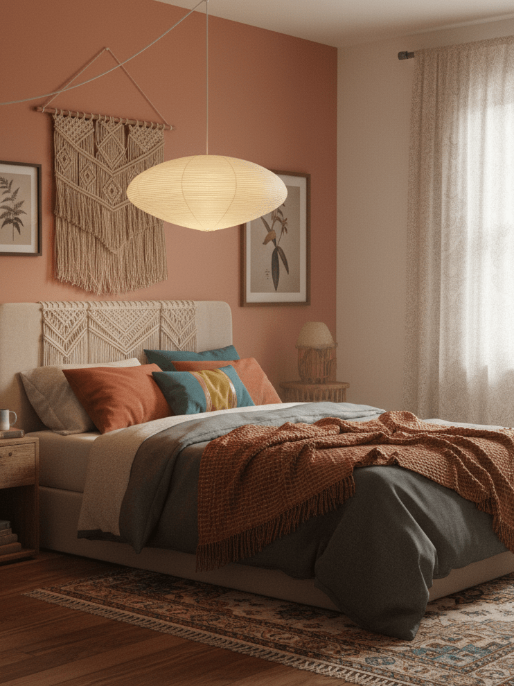 Japanese Washi Paper Lantern Swag Pendant Light