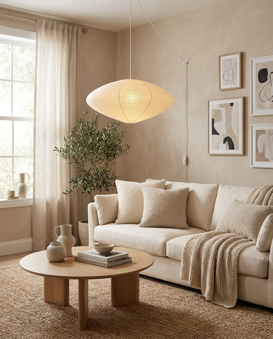 Japanese Washi Paper Lantern Swag Pendant Light
