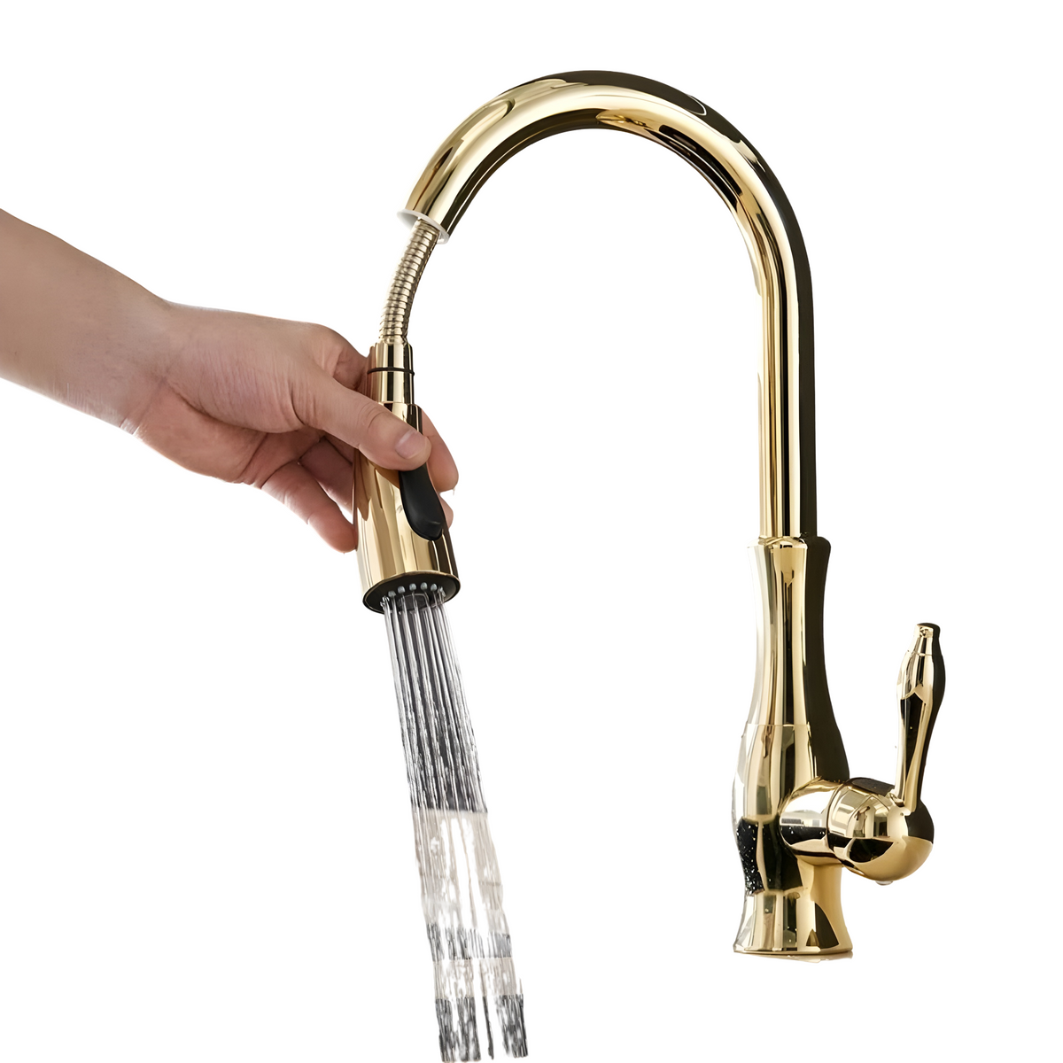 Kitchen Faucet with Pull-Down Spray Head and 360° Rotating Spout
