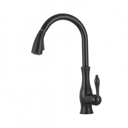 Kitchen Faucet with Pull-Down Sprayer Head and 360° Swivel Spout