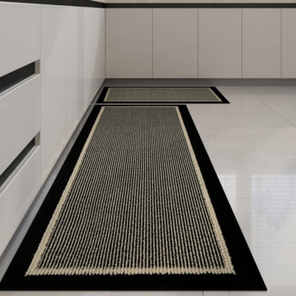 Kitchen Runner Rug and Mat Set with Anti-Slip Backing and Border Design