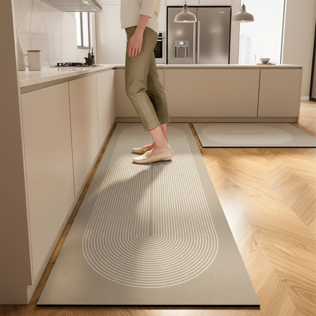 Kitchen Runner Rug with Non-Slip Backing and Modern Pattern