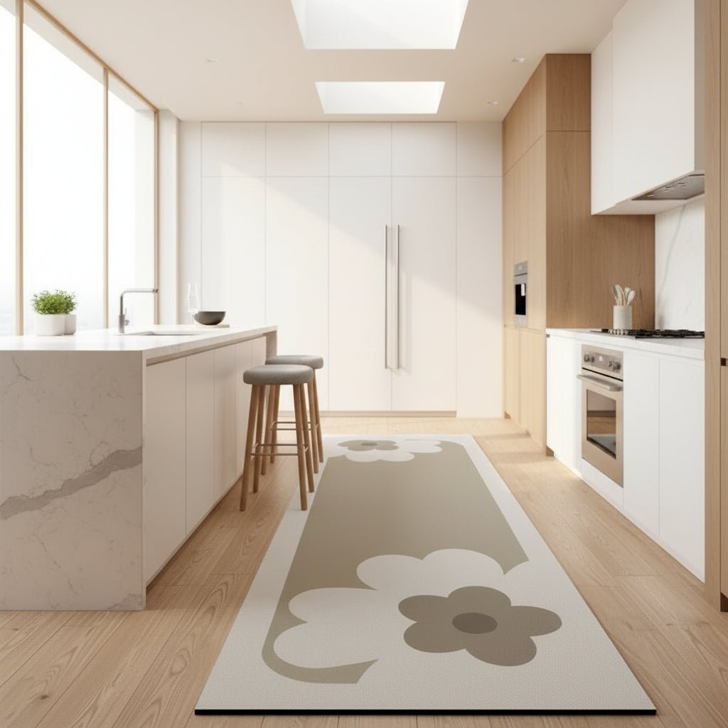 Kitchen Runner Rug with Non-Slip Backing and Modern Pattern