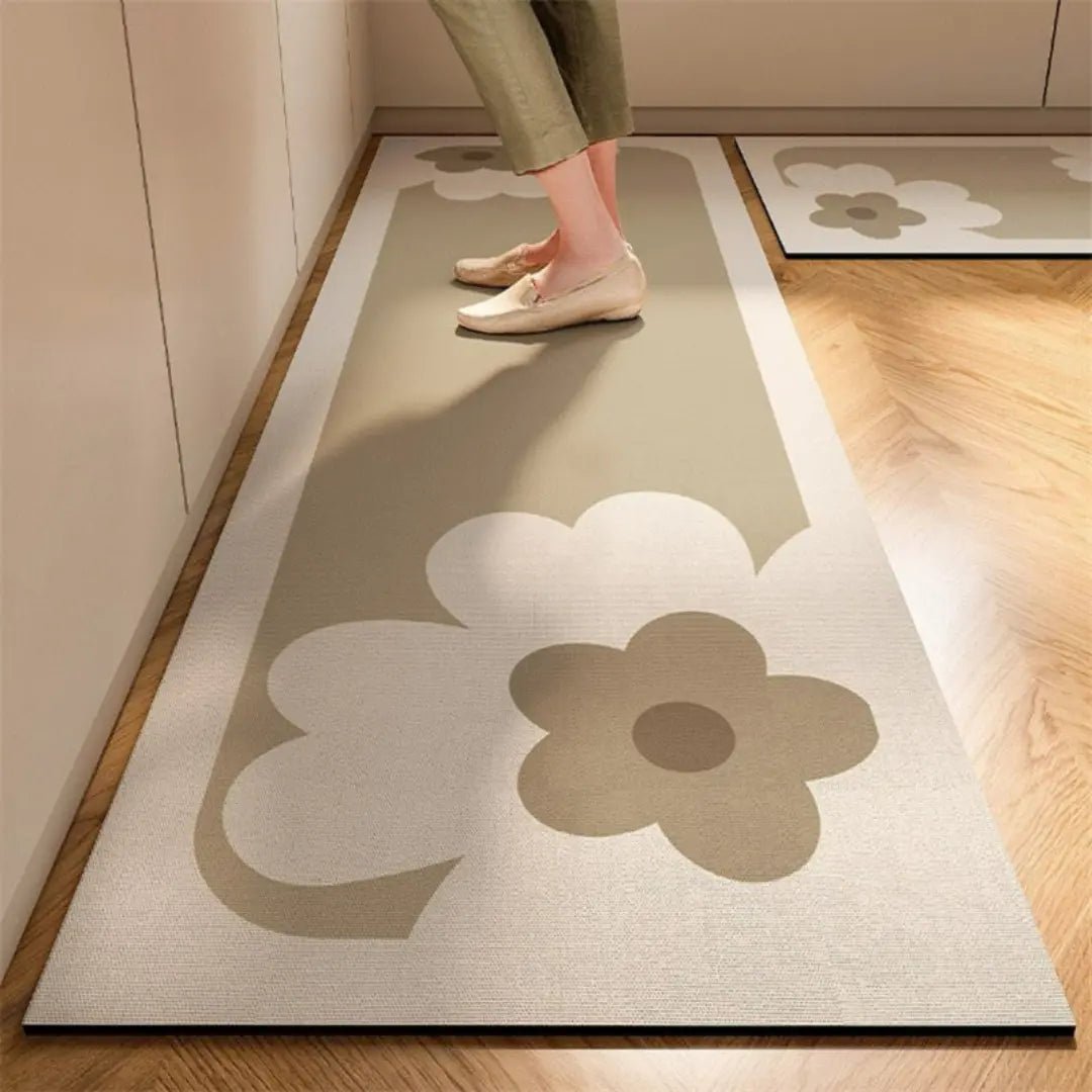 Kitchen Runner Rug with Non-Slip Backing and Modern Pattern