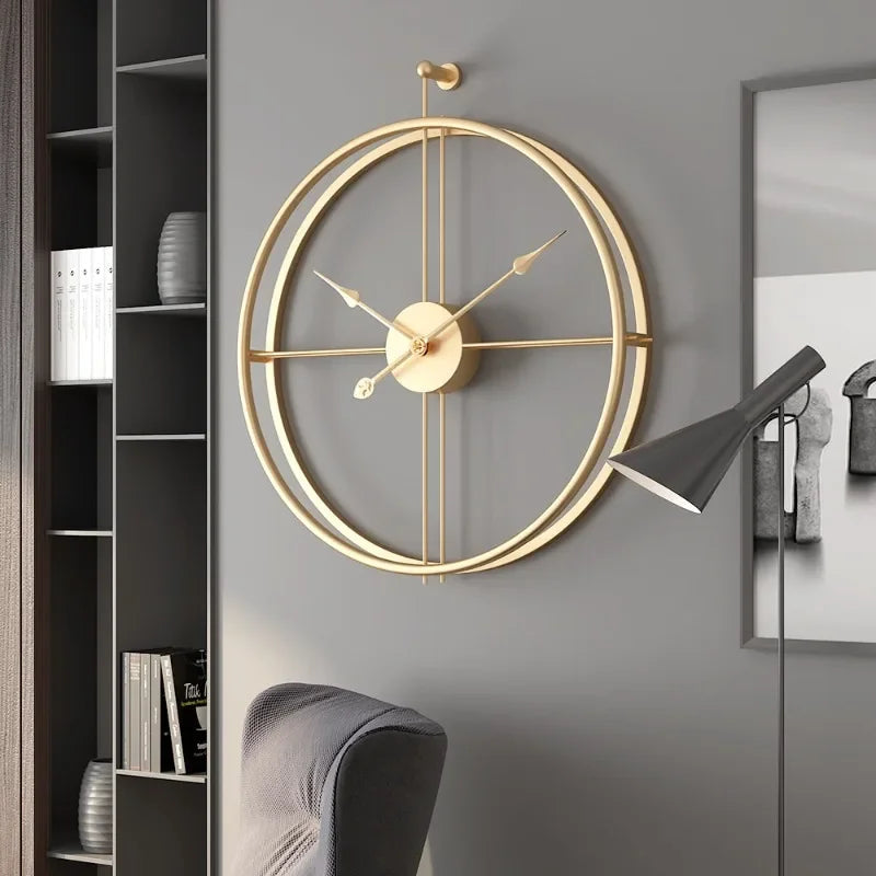 Large Round Metal Wall Clock with No Numbers Modern Minimalist Design
