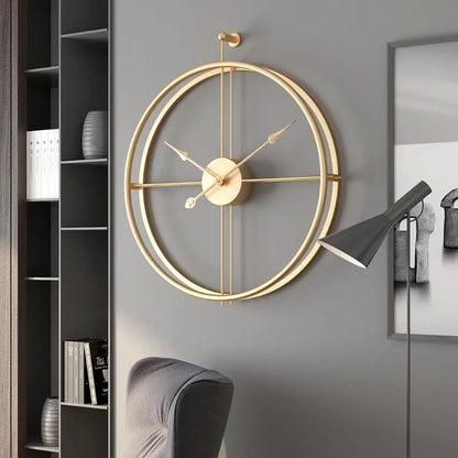 Large Round Metal Wall Clock with No Numbers Modern Minimalist Design