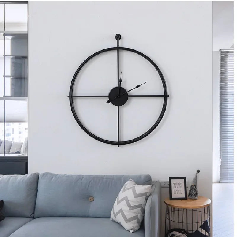 Large Round Metal Wall Clock with No Numbers Modern Minimalist Design