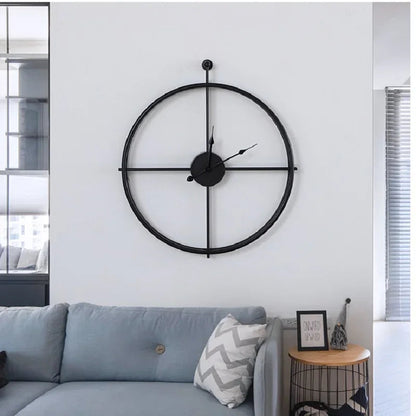 Large Round Metal Wall Clock with No Numbers Modern Minimalist Design