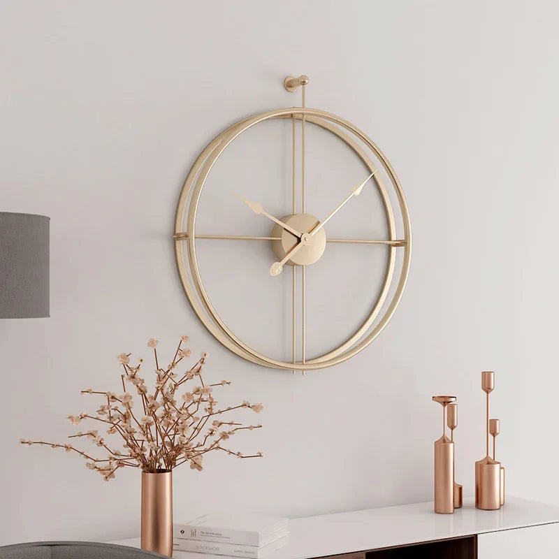 Large Round Metal Wall Clock with No Numbers Modern Minimalist Design