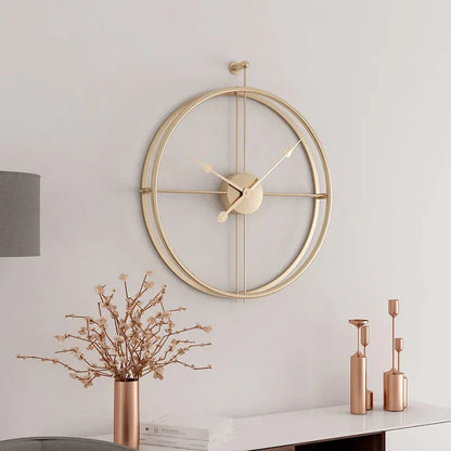 Large Round Metal Wall Clock with No Numbers Modern Minimalist Design