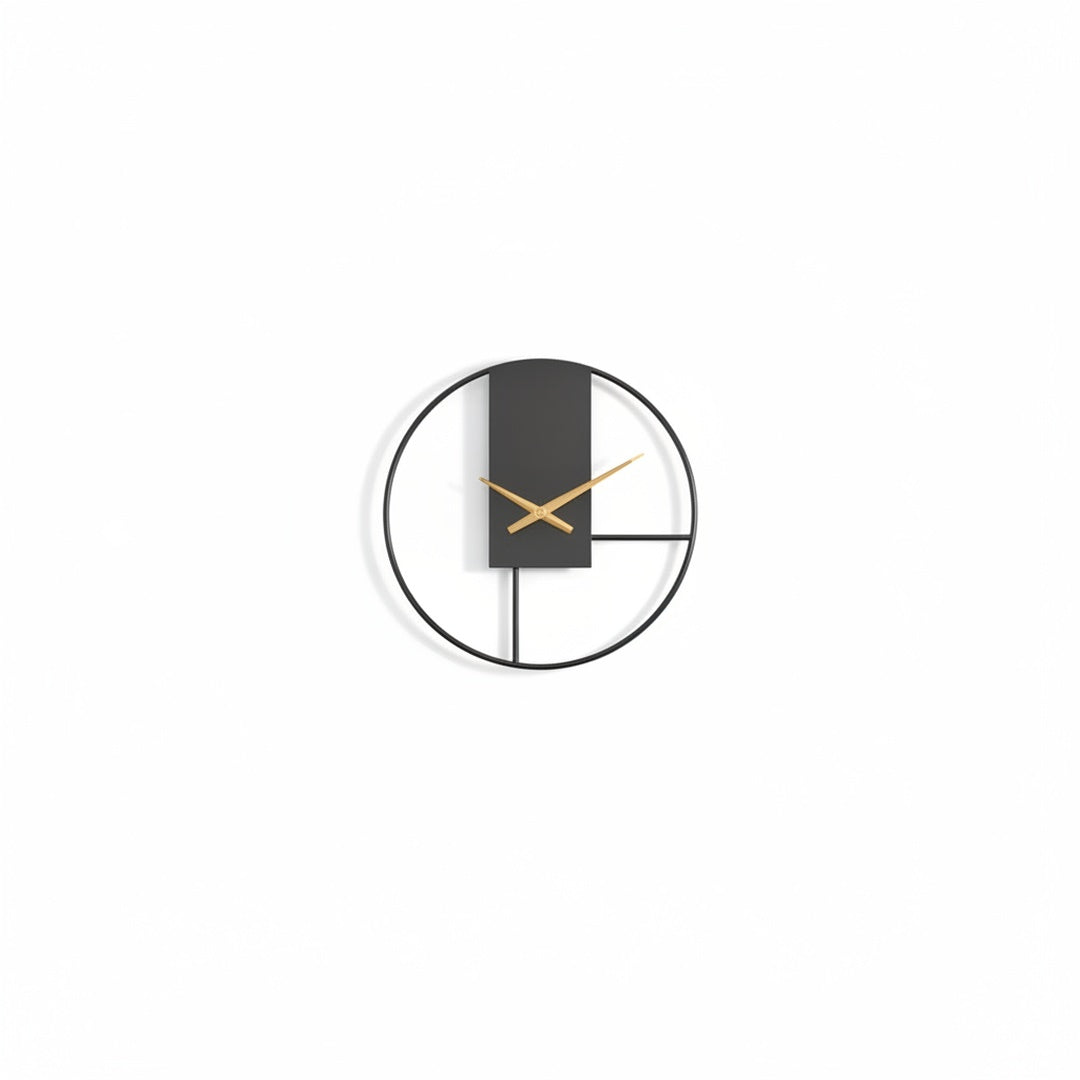 Large Round Wall Clock Minimalist with Silent Quartz Movement and Gold Hands