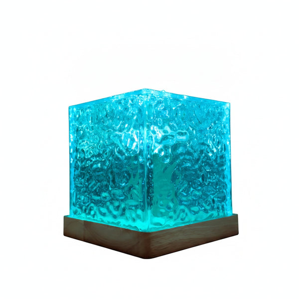LED Cube Projection Table Lamp with Remote Control and 16 Color Modes