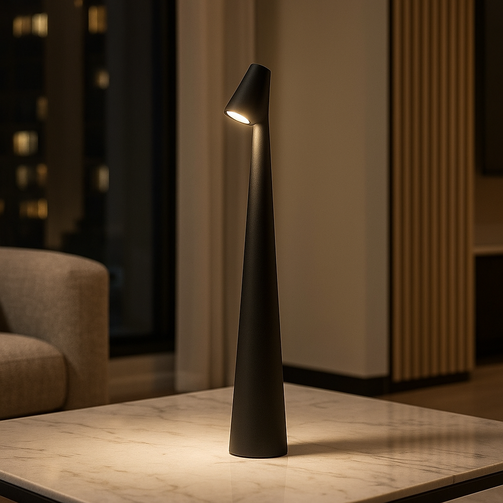 LED Table Lamp Minimalist Dimmable Wireless Rechargeable with Adjustable Light
