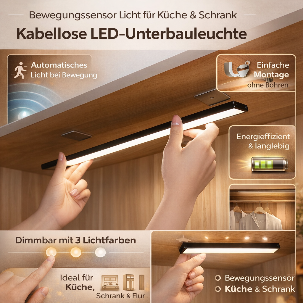 LED Under Cabinet Light with Motion Sensor