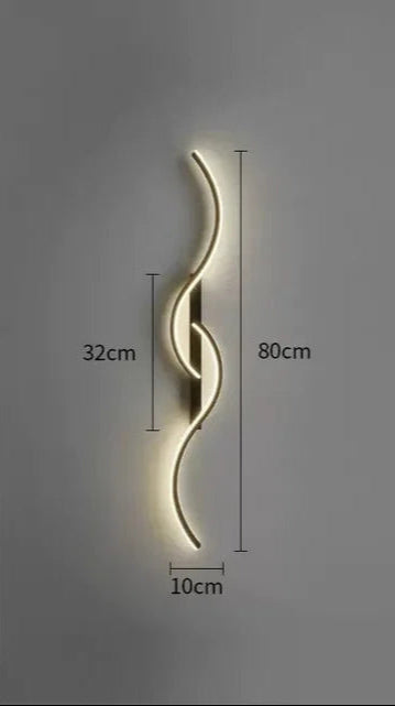 LED Wall Lamp Modern Minimalist with Curved Wave Design