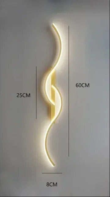 LED Wall Lamp Modern Minimalist with Curved Wave Design