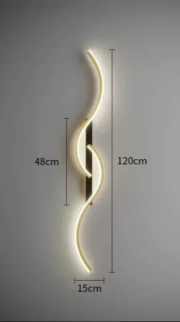 LED Wall Lamp Modern Minimalist with Curved Wave Design