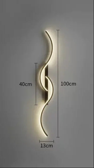 LED Wall Lamp Modern Minimalist with Curved Wave Design