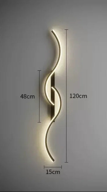 LED Wall Lamp Modern Minimalist with Curved Wave Design
