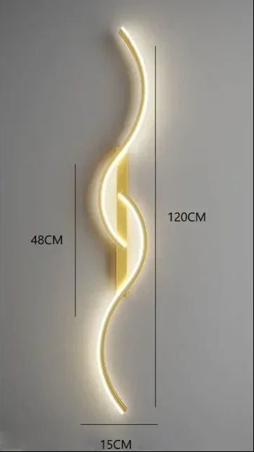 LED Wall Lamp Modern Minimalist with Curved Wave Design