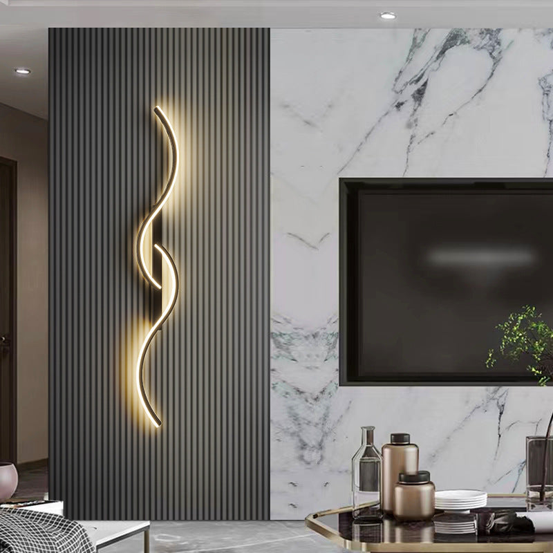 LED Wall Lamp Modern Minimalist with Curved Wave Design