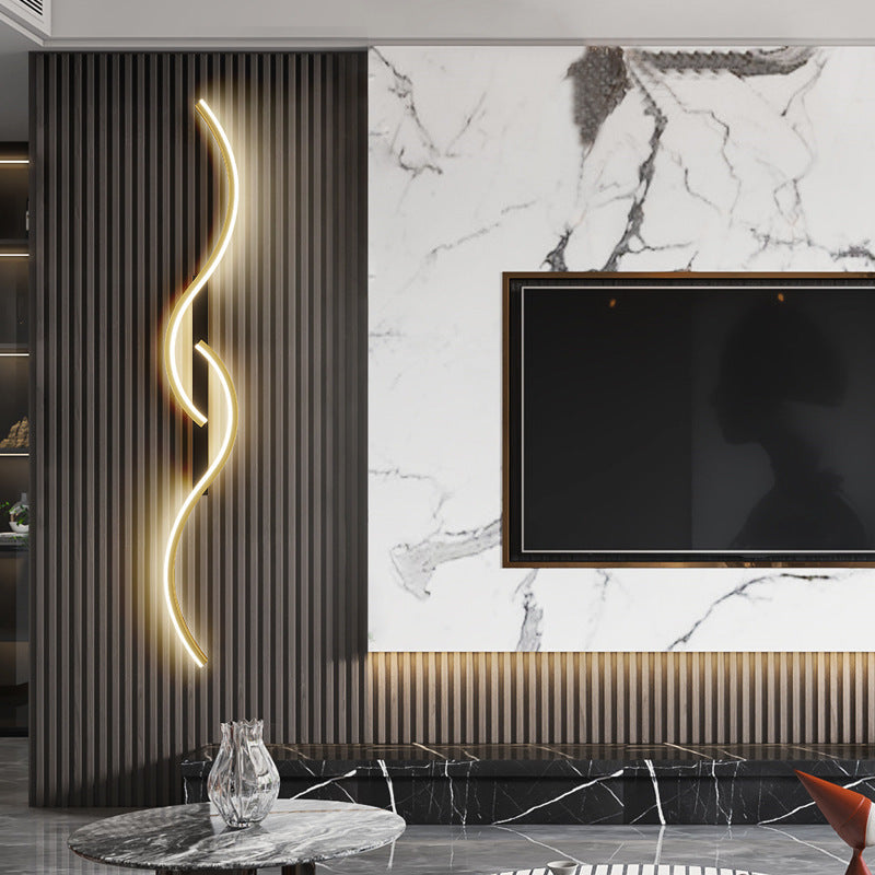 LED Wall Lamp Modern Minimalist with Curved Wave Design