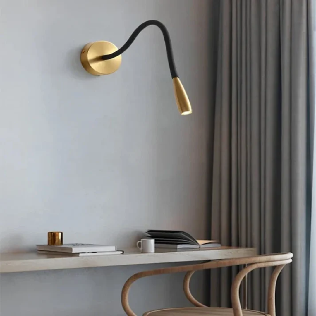 LED Wall Lamp Modern with Flexible Arm and Integrated Reading Light