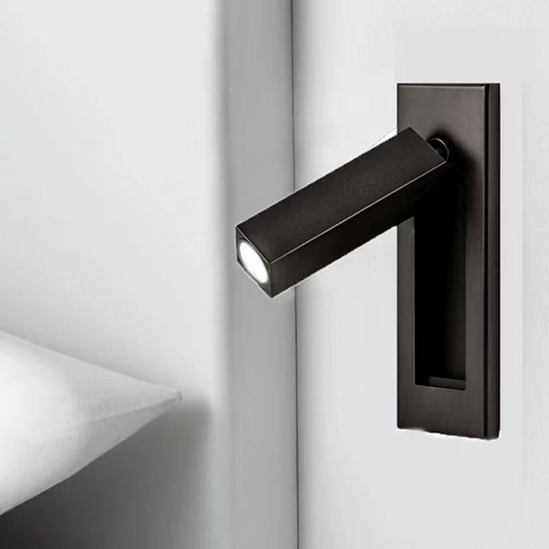 LED Wall Reading Lamp Modern Minimalist with Adjustable Spotlight and Hardwired Install