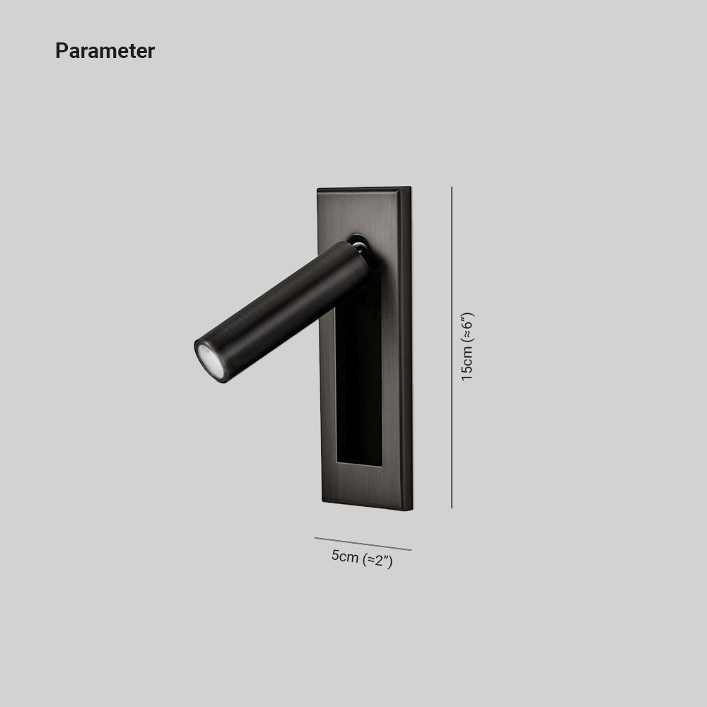 LED Wall Reading Lamp Modern Minimalist with Adjustable Spotlight and Hardwired Install