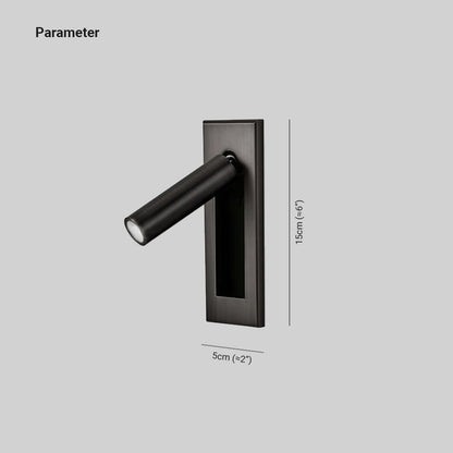 LED Wall Reading Lamp Modern Minimalist with Adjustable Spotlight and Hardwired Install