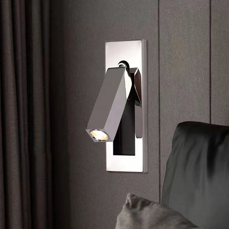 LED Wall Reading Lamp Modern Minimalist with Adjustable Spotlight and Hardwired Install