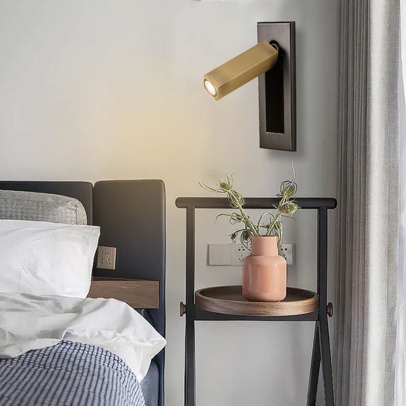 LED Wall Reading Lamp Modern Minimalist with Adjustable Spotlight and Hardwired Install