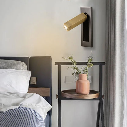 LED Wall Reading Lamp Modern Minimalist with Adjustable Spotlight and Hardwired Install
