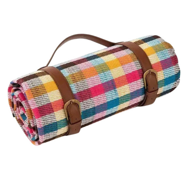 Lightweight Waterproof Picnic Mat with Carry Handle and Buckle Straps