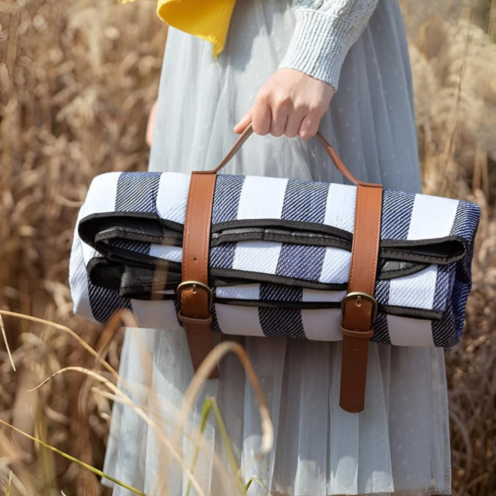 Lightweight Waterproof Picnic Mat with Carry Handle and Buckle Straps