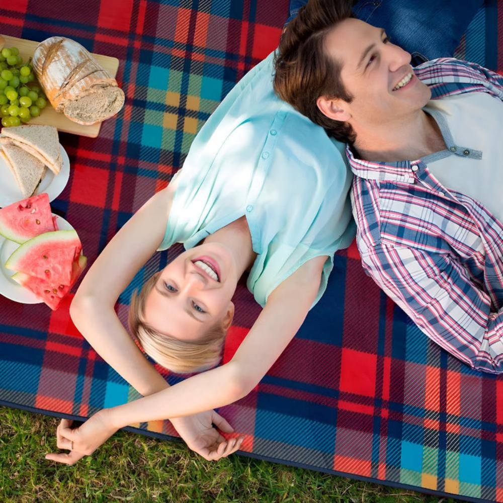 Lightweight Waterproof Picnic Mat with Carry Handle and Buckle Straps