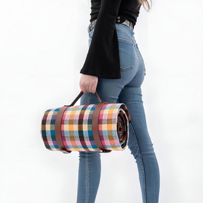 Lightweight Waterproof Picnic Mat with Carry Handle and Buckle Straps